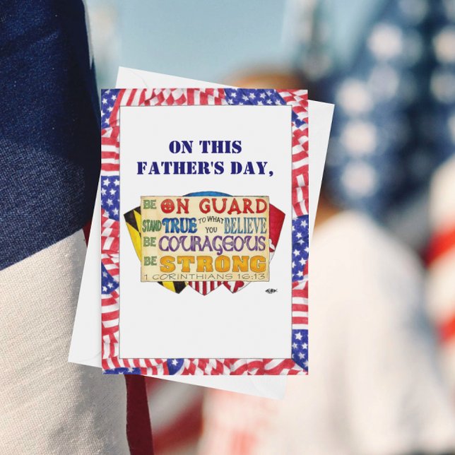 Be Strong Shield Custom Father's Day Card (Creator Uploaded)