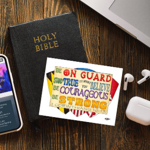 Be Strong Shield Inspirational Postcard