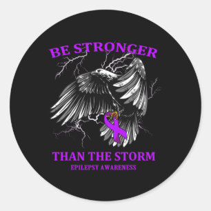 Be Stronger Than The Storm Epilepsy Classic Round Sticker