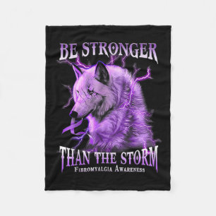 Be Stronger Than The Storm Fibromyalgia Awareness Fleece Blanket
