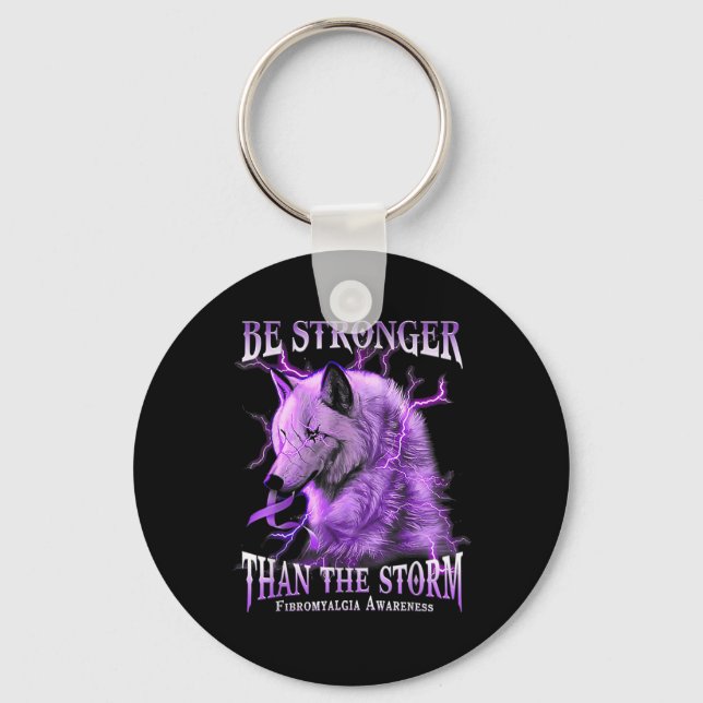 Be Stronger Than The Storm Fibromyalgia Awareness  Key Ring (Front)