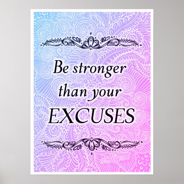 Be stronger than your excuses - Positive Quote´s Poster (Front)