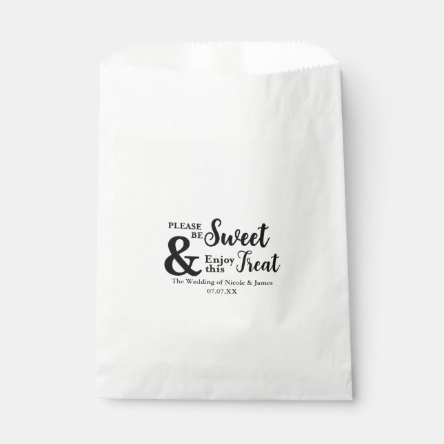 Be Sweet Enjoy this Treat Chic Wedding Favour Bag (Front)