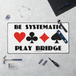 Be Systematic Play Bridge Four Card Suits Advice Desk Mat