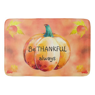BE THANKFUL ALWAYS Cute Fall Bath rug Personalised