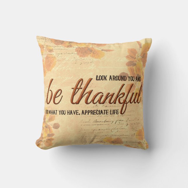 Be Thankful Cushion (Front)