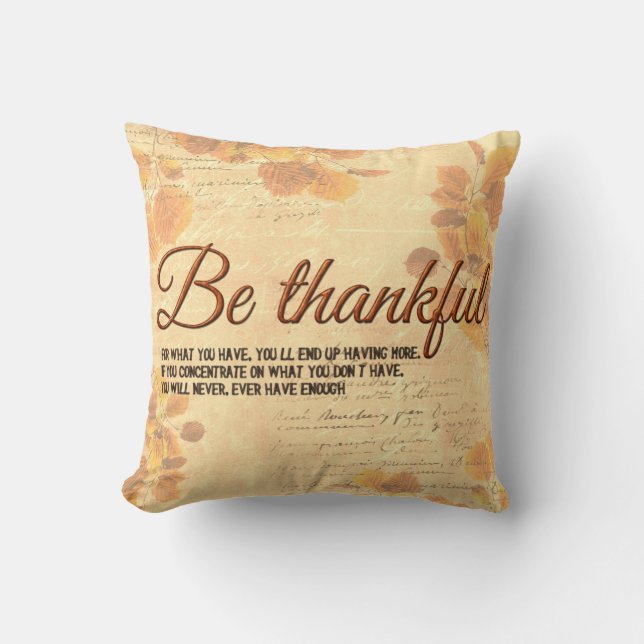 Be Thankful Cushion (Front)