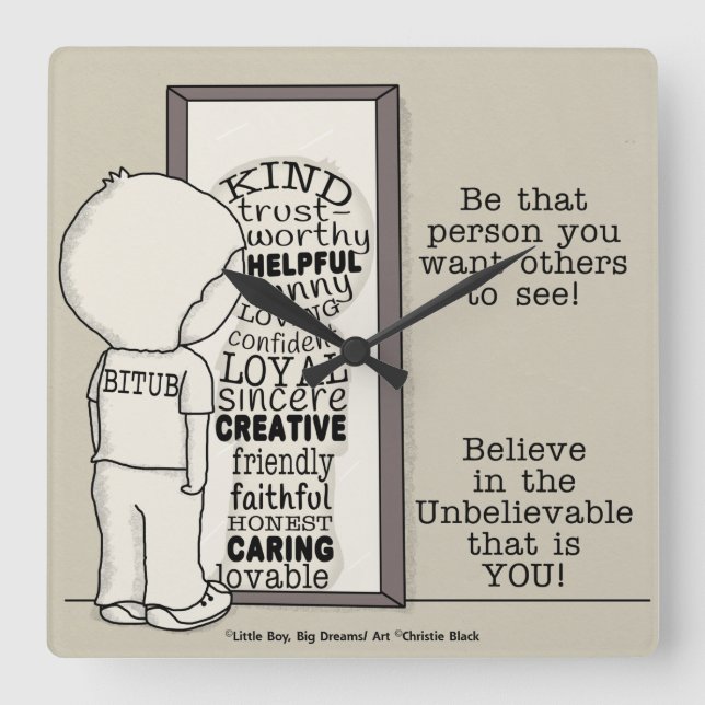Be That Person Square Wall Clock (Front)