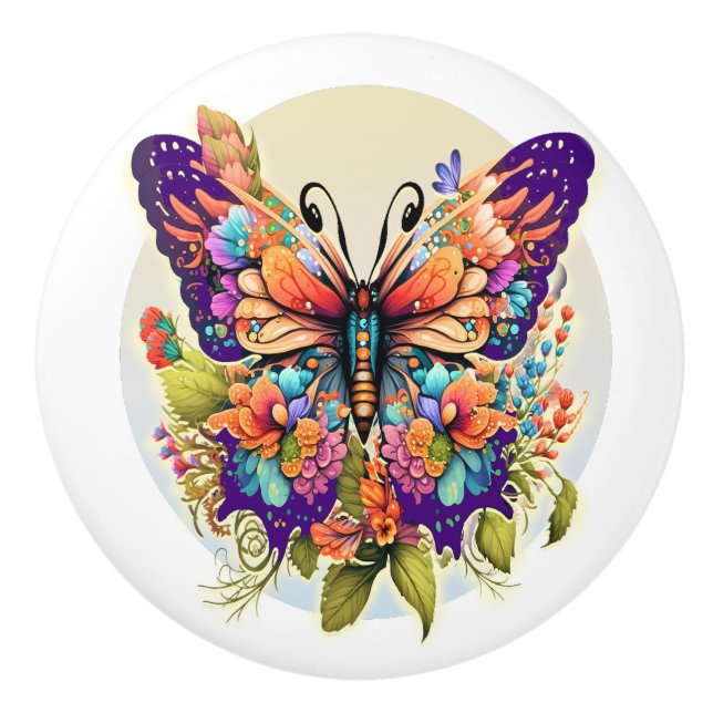 "Be the Beautiful Butterfly" Ceramic Knob (Front)