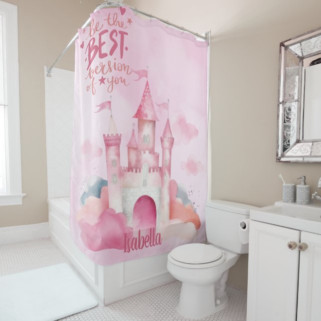 Be the best version of you customisable shower curtain (In Situ)