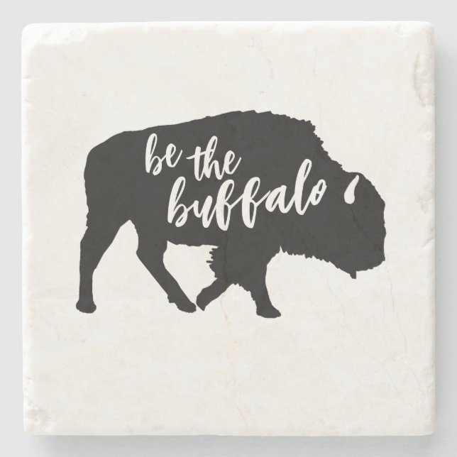 Be the Buffalo Silhouette Marble Stone Coaster (Front)