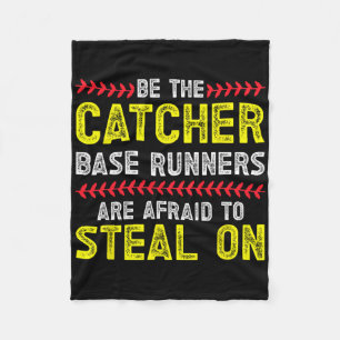 Be The Catcher Girls Softll Catcher Softll Player  Fleece Blanket