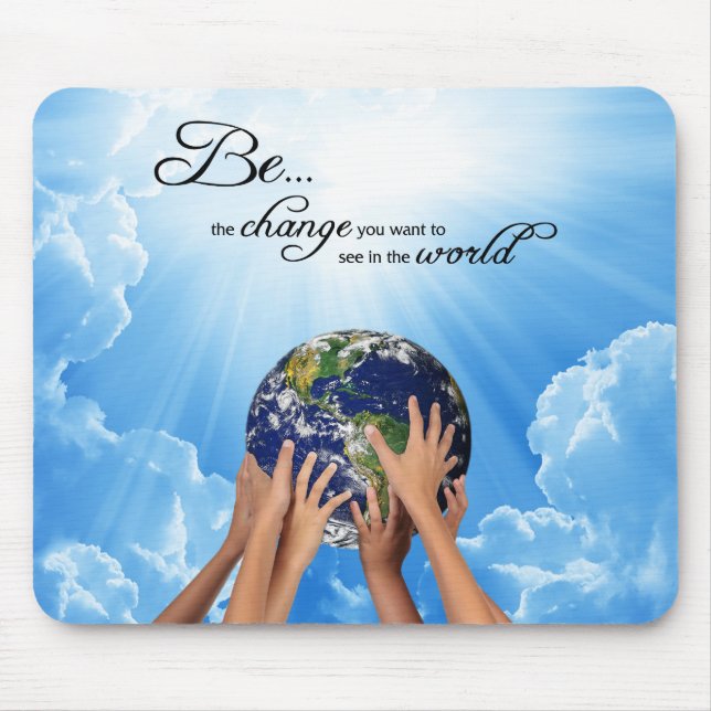 Be the Change - Gandhi Mouse Pad (Front)