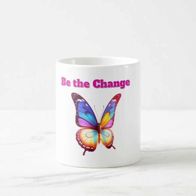 Be the Change - Inspiring Flinder Illustration Coffee Mug (Center)