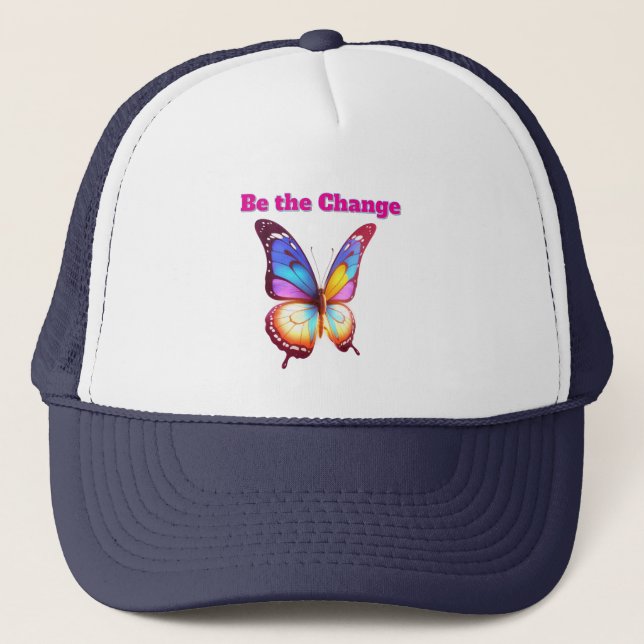 Be the Change - Inspiring Flinder Illustration Trucker Hat (Front)