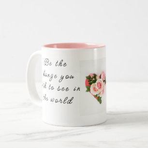 Be the Change You Wish to See Personalised Quote Two-Tone Coffee Mug