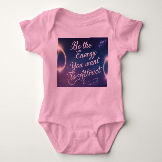 Be the Energy You Want to Attract – Aura Vibe Moti Baby Bodysuit (Front)