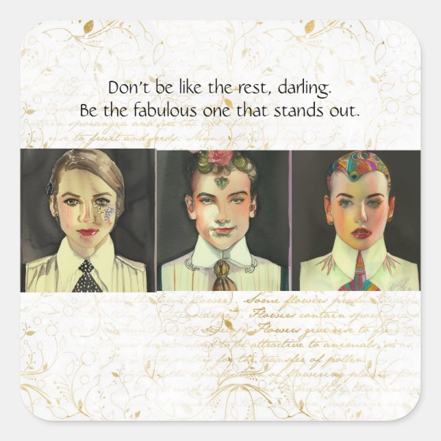 Be the fabulous one square sticker (Front)