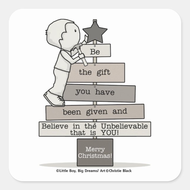 Be the Gift-Christmas Tree Square Sticker (Front)