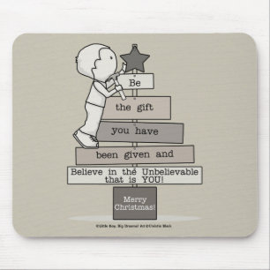 Be the Gift-Christmas Tree (Tan) Mouse Pad