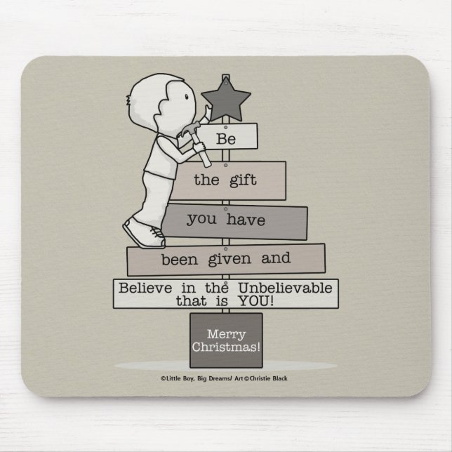 Be the Gift-Christmas Tree (Tan) Mouse Pad (Front)