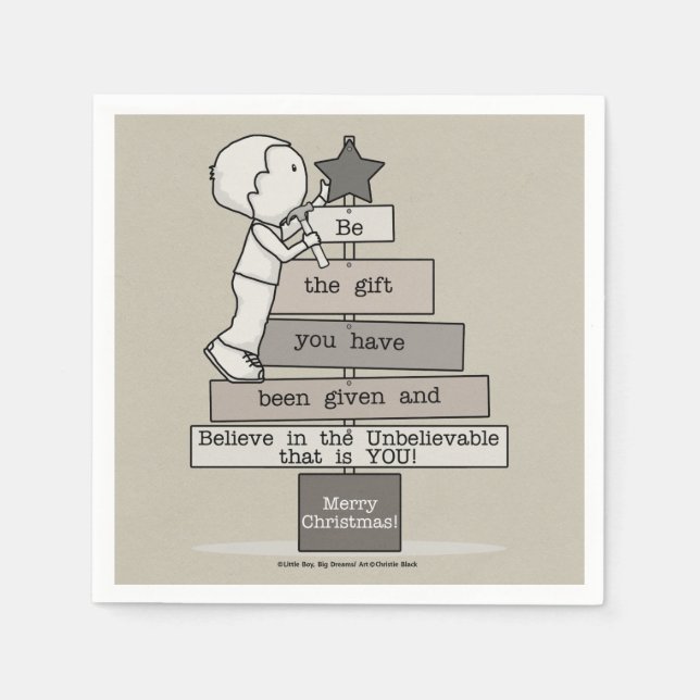 Be the Gift-Christmas Tree (Tan) Napkin (Front)
