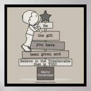 Be the Gift-Christmas Tree (Tan) Poster