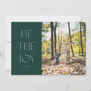 Be the joy one photo green Christmas 2022 Holiday Card