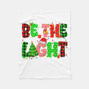 Be The Light Christian Christmas Pjs Xmas Men Wome Fleece Blanket
