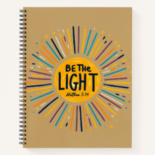 Be The Light Christian Matthew 5:14 Inspiration Notebook