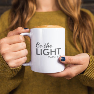Be the Light   Matthew 5:14 Bible Verse Christian Two-Tone Coffee Mug