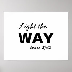 Be the Light Matthew 5:14 Christian Faith Verse Poster