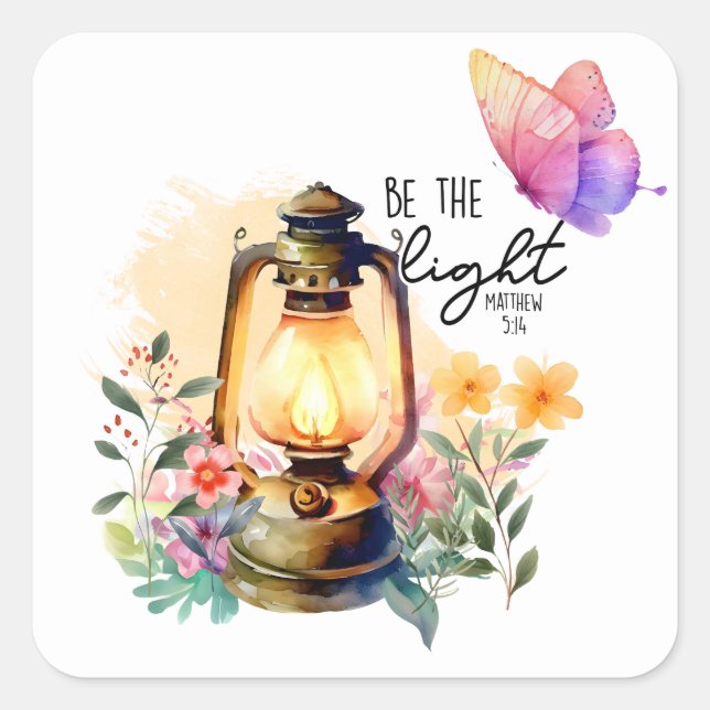 Be the Light  Square Sticker (Front)