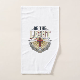 Be The Light Vintage Christian Shirt Design_1 Hand Towel