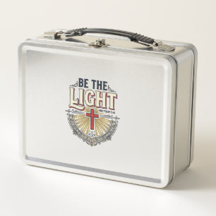 Be The Light Vintage Christian Shirt Design_1 Metal Lunch Box