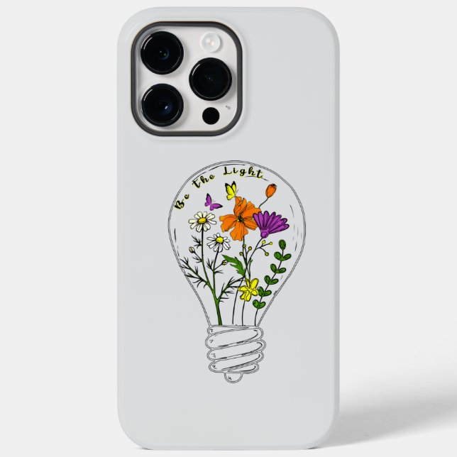 Be The Light Wildflower Motivational Quote Case-Mate iPhone Case (Back)