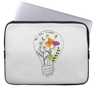 Be The Light Wildflower Motivational Quote Laptop Sleeve