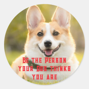 Be the Person your Dog thinks you are Custom Photo Classic Round Sticker