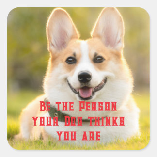 Be the Person your Dog thinks you are Custom Photo Square Sticker