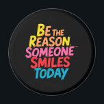 Be the Reason Someone Smiles Today (2) Magnet<br><div class="desc">Brighten someone’s day with this cheerful and uplifting magnet featuring the inspiring phrase “Be the Reason Someone Smiles Today” in vibrant, colourful lettering. Whether you're gifting it to a friend or using it as a daily reminder to lead with kindness, this design delivers a message of encouragement, joy, and good...</div>