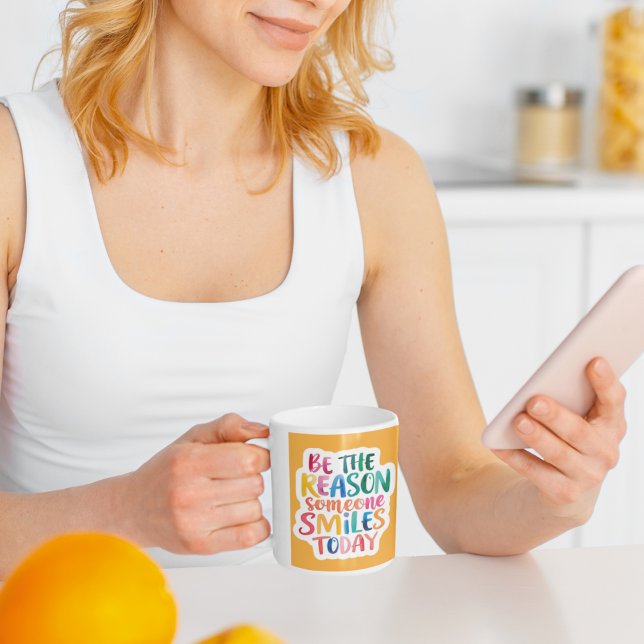 Be The Reason Someone Smiles Today Coffee Mug (Encourage kindness with this, "Be the reason someone smiles today" mug! )