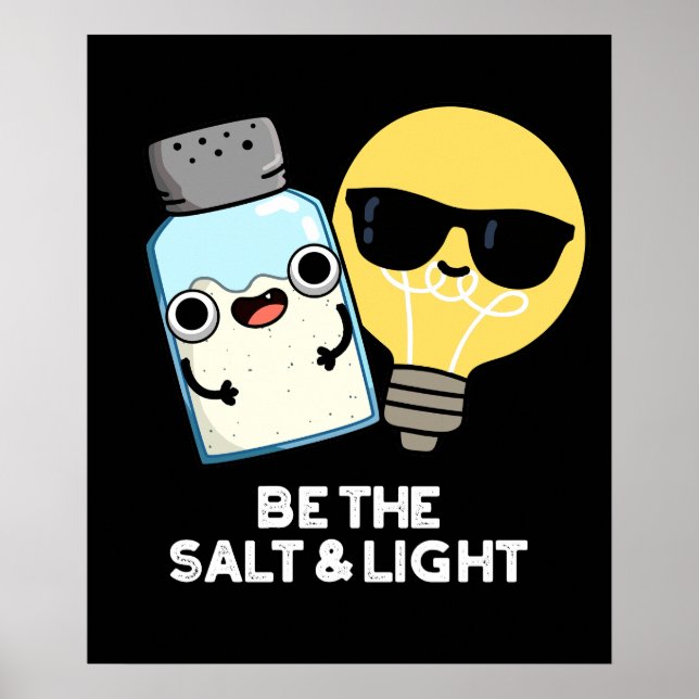 Be The Salt And Light Funny Bible Pun Dark BG Poster (Front)