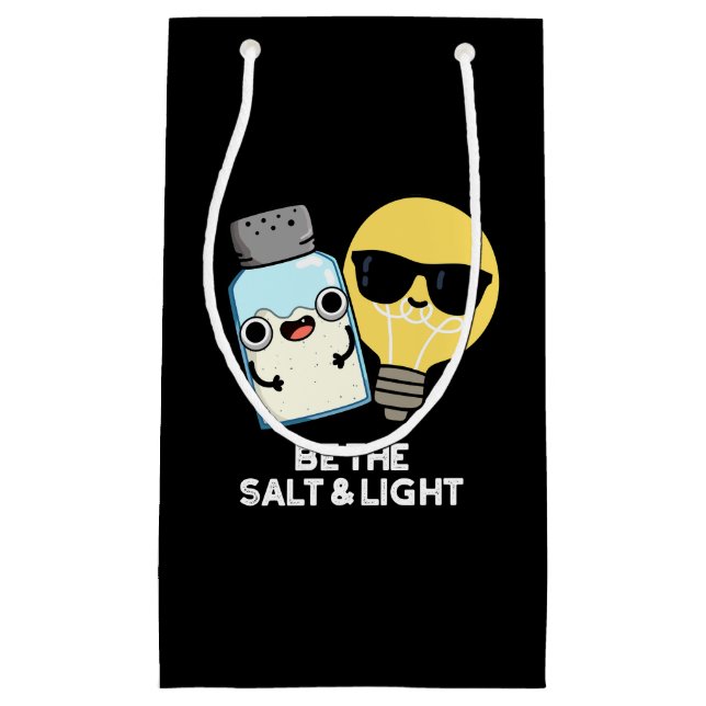 Be The Salt And Light Funny Bible Pun Dark BG Small Gift Bag (Front)