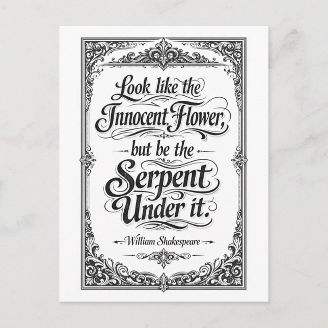 "Be the Serpent" Shakespeare Postcard (Front)