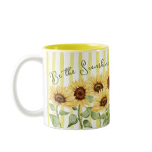 Be the Sunshine Sunflowers and Stripes Coffee Mug