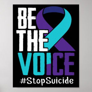 Be The Voice Stop Suicide Awareness Mental Health  Poster