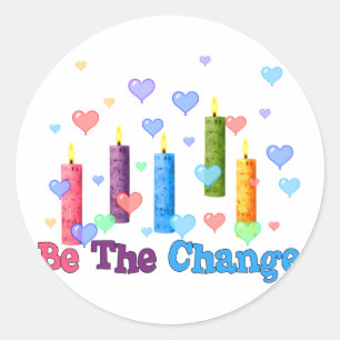 Be The World Change Classic Round Sticker