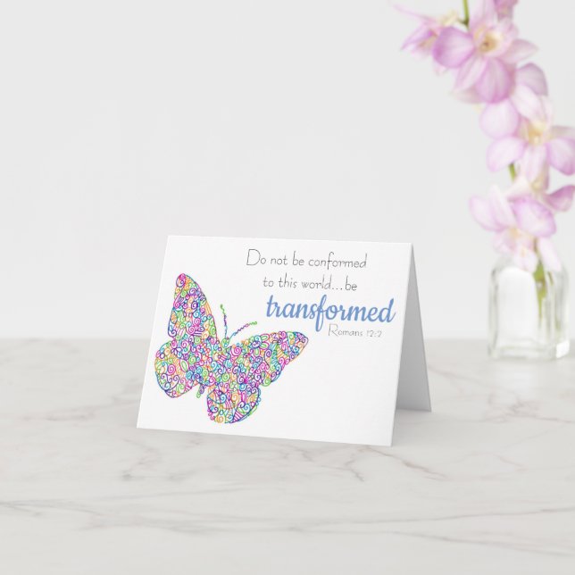 "...Be Transformed" Butterfly Notecard (Orchid)