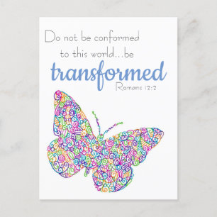 "...Be Transformed" Butterfly Postcard