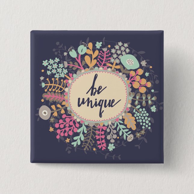 Be Unique 15 Cm Square Badge (Front)